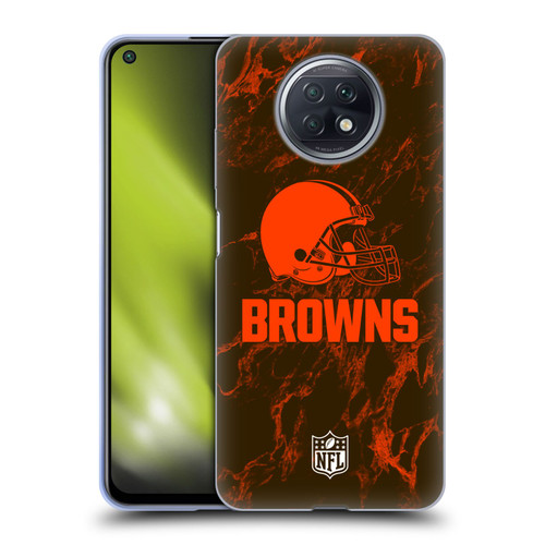 NFL Cleveland Browns Graphics Coloured Marble Soft Gel Case for Xiaomi Redmi Note 9T 5G