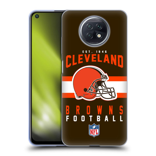 NFL Cleveland Browns Graphics Helmet Typography Soft Gel Case for Xiaomi Redmi Note 9T 5G