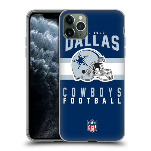 NFL Dallas Cowboys Graphics Helmet Typography Soft Gel Case for Apple iPhone 11 Pro Max