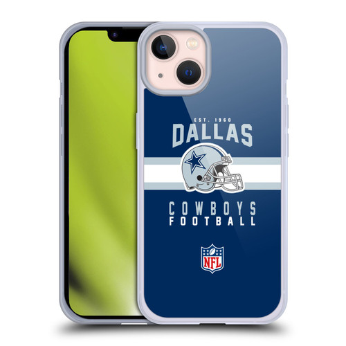 NFL Dallas Cowboys Graphics Helmet Typography Soft Gel Case for Apple iPhone 13