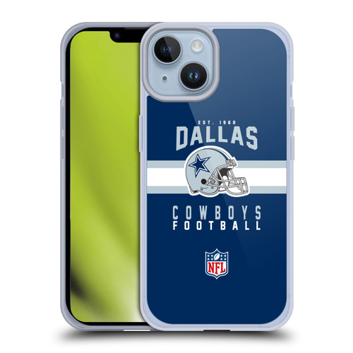 NFL Dallas Cowboys Graphics Helmet Typography Soft Gel Case for Apple iPhone 14