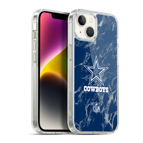 NFL Dallas Cowboys Graphics Coloured Marble Soft Gel Case for Apple iPhone 14 Plus & MagSafe