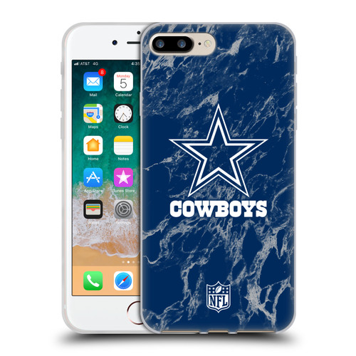 NFL Dallas Cowboys Graphics Coloured Marble Soft Gel Case for Apple iPhone 7 Plus / iPhone 8 Plus