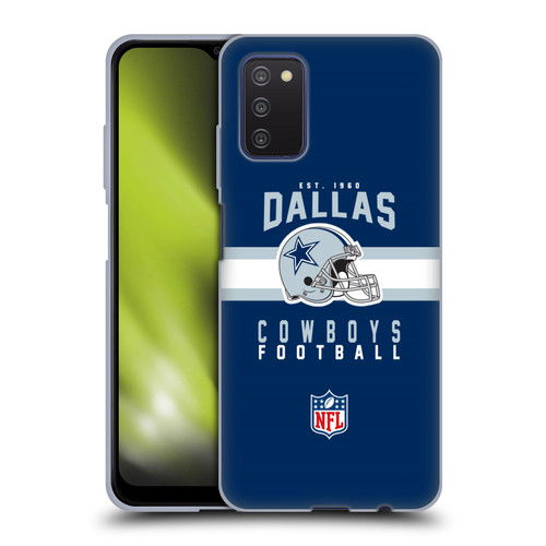 NFL Dallas Cowboys Graphics Helmet Typography Soft Gel Case for Samsung Galaxy A03s (2021)