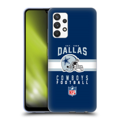 NFL Dallas Cowboys Graphics Helmet Typography Soft Gel Case for Samsung Galaxy A32 (2021)