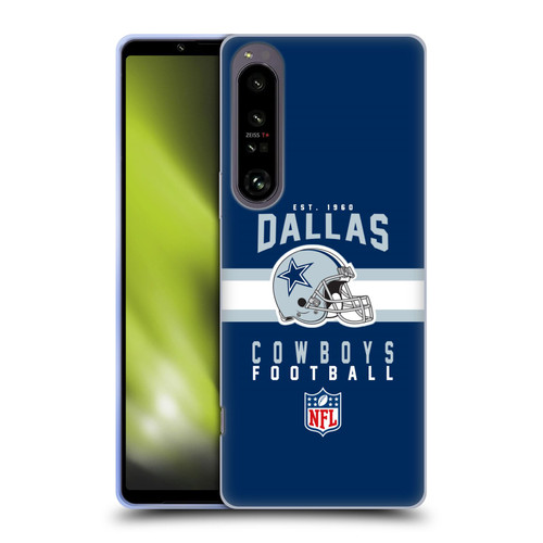 NFL Dallas Cowboys Graphics Helmet Typography Soft Gel Case for Sony Xperia 1 IV