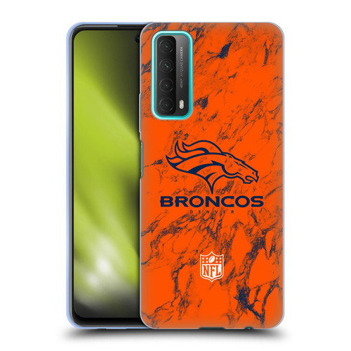 NFL Denver Broncos Graphics Coloured Marble Soft Gel Case for Huawei P Smart (2021)