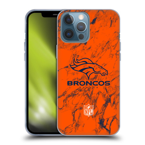 NFL Denver Broncos Graphics Coloured Marble Soft Gel Case for Apple iPhone 13 Pro Max