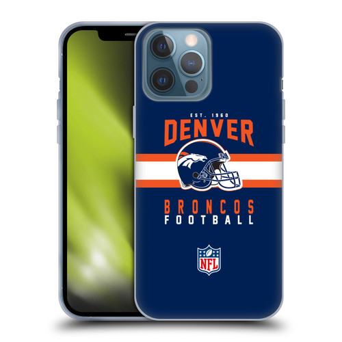 NFL Denver Broncos Graphics Helmet Typography Soft Gel Case for Apple iPhone 13 Pro Max