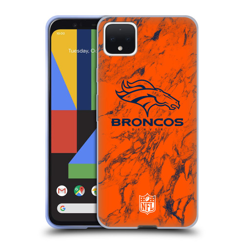 NFL Denver Broncos Graphics Coloured Marble Soft Gel Case for Google Pixel 4 XL