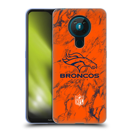 NFL Denver Broncos Graphics Coloured Marble Soft Gel Case for Nokia 5.3