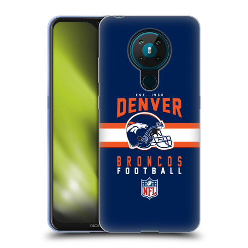 NFL Denver Broncos Graphics Helmet Typography Soft Gel Case for Nokia 5.3
