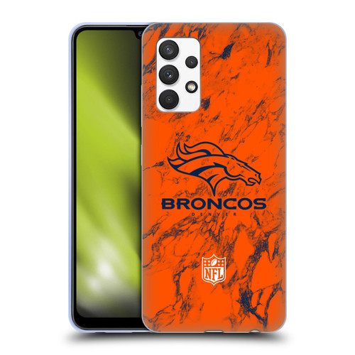 NFL Denver Broncos Graphics Coloured Marble Soft Gel Case for Samsung Galaxy A32 (2021)