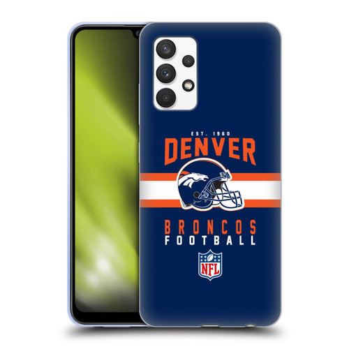 NFL Denver Broncos Graphics Helmet Typography Soft Gel Case for Samsung Galaxy A32 (2021)