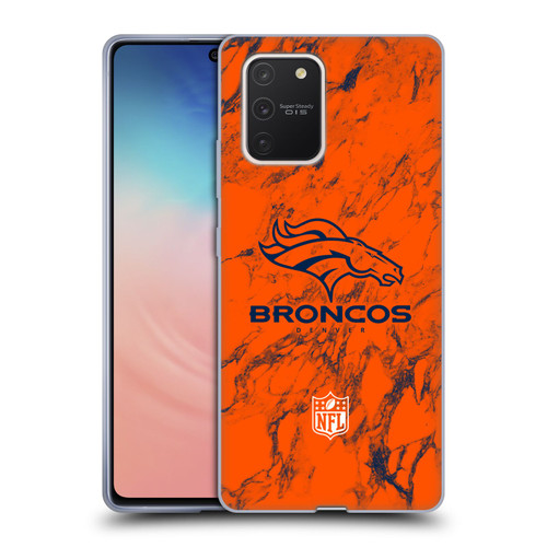 NFL Denver Broncos Graphics Coloured Marble Soft Gel Case for Samsung Galaxy S10 Lite