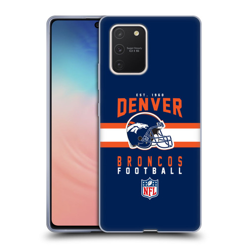 NFL Denver Broncos Graphics Helmet Typography Soft Gel Case for Samsung Galaxy S10 Lite