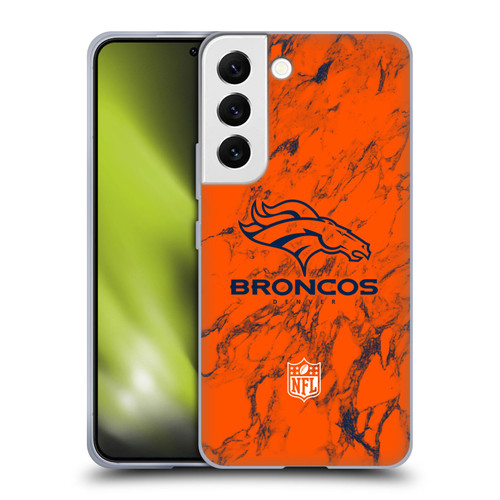 NFL Denver Broncos Graphics Coloured Marble Soft Gel Case for Samsung Galaxy S22 5G
