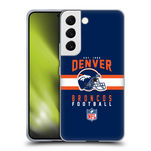 NFL Denver Broncos Graphics Helmet Typography Soft Gel Case for Samsung Galaxy S22 5G
