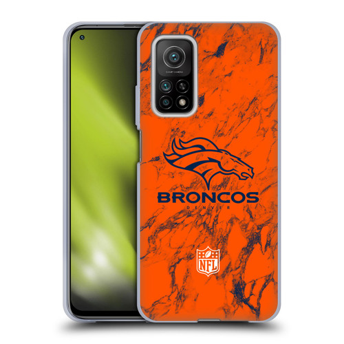 NFL Denver Broncos Graphics Coloured Marble Soft Gel Case for Xiaomi Mi 10T 5G