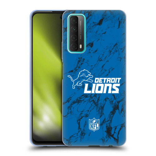 NFL Detroit Lions Graphics Coloured Marble Soft Gel Case for Huawei P Smart (2021)