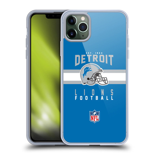 NFL Detroit Lions Graphics Helmet Typography Soft Gel Case for Apple iPhone 11 Pro Max