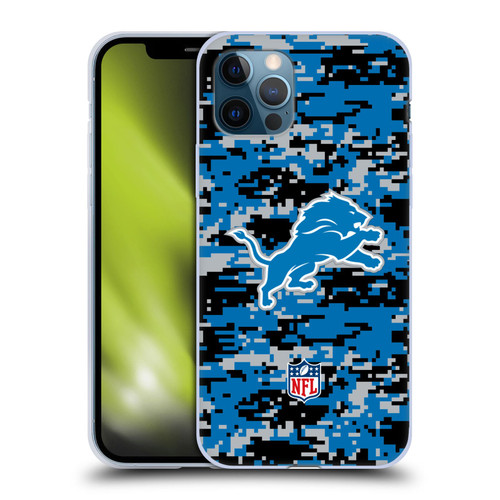 NFL Detroit Lions Graphics Digital Camouflage Soft Gel Case for Apple iPhone 12 / iPhone 12 Pro