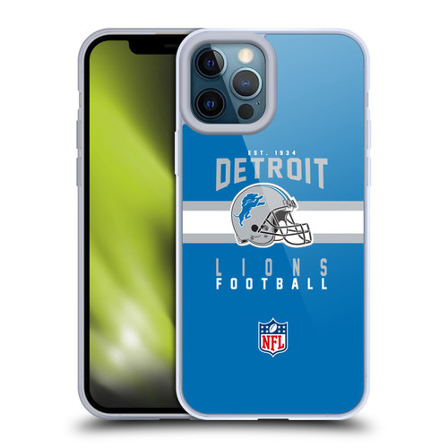 NFL Detroit Lions Graphics Helmet Typography Soft Gel Case for Apple iPhone 12 Pro Max