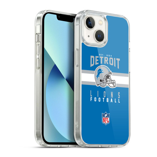 NFL Detroit Lions Graphics Helmet Typography Soft Gel Case for Apple iPhone 13