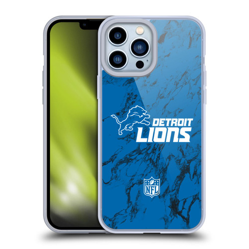 NFL Detroit Lions Graphics Coloured Marble Soft Gel Case for Apple iPhone 13 Pro Max NFL Detroit Lions Graphics Coloured Marble Soft Gel Case for Apple iPhone 13 Pro Max