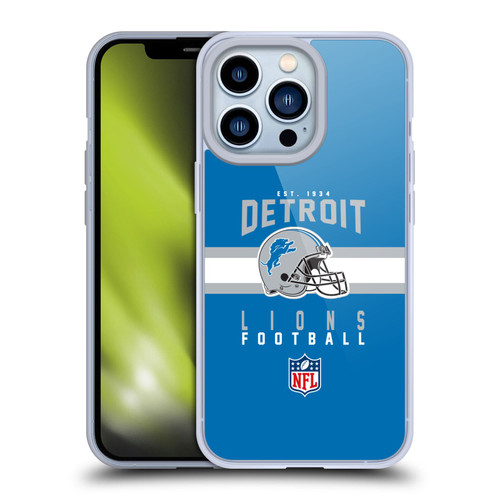 NFL Detroit Lions Graphics Helmet Typography Soft Gel Case for Apple iPhone 13 Pro NFL Detroit Lions Graphics Helmet Typography Soft Gel Case for Apple iPhone 13 Pro