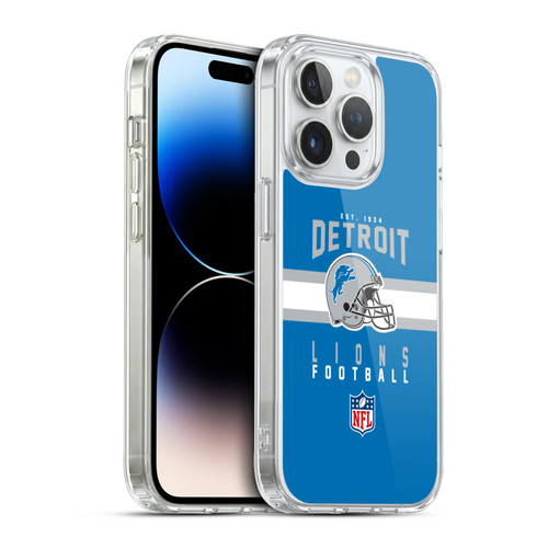 NFL Detroit Lions Graphics Helmet Typography Soft Gel Case for Apple iPhone 13 Pro & MagSafe