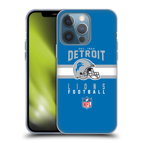 NFL Detroit Lions Graphics Helmet Typography Soft Gel Case for Apple iPhone 13 Pro