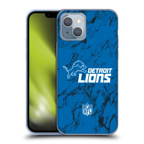NFL Detroit Lions Graphics Coloured Marble Soft Gel Case for Apple iPhone 14