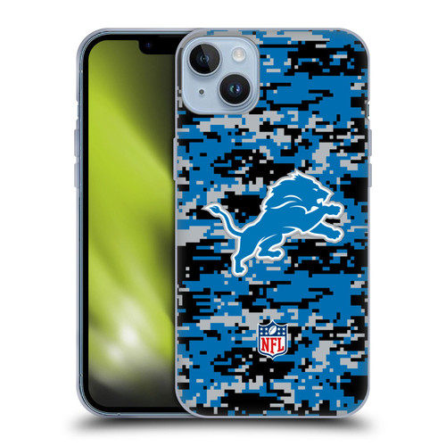NFL Detroit Lions Graphics Digital Camouflage Soft Gel Case for Apple iPhone 14 Plus