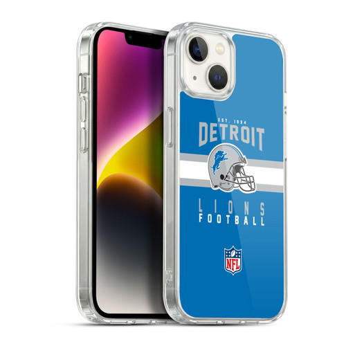 NFL Detroit Lions Graphics Helmet Typography Soft Gel Case for Apple iPhone 14 Plus & MagSafe