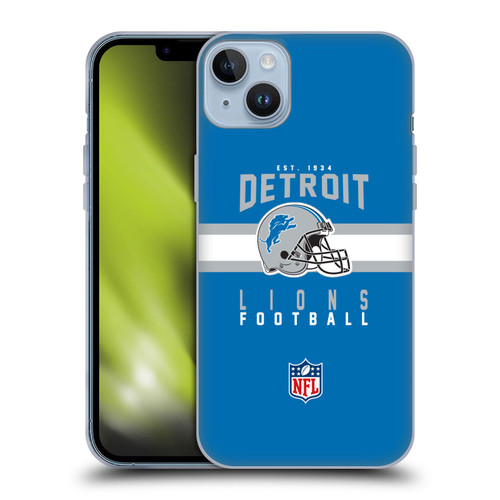 NFL Detroit Lions Graphics Helmet Typography Soft Gel Case for Apple iPhone 14 Plus