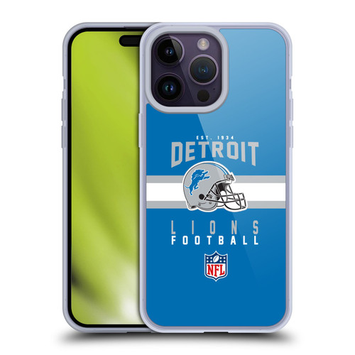 NFL Detroit Lions Graphics Helmet Typography Soft Gel Case for Apple iPhone 14 Pro Max