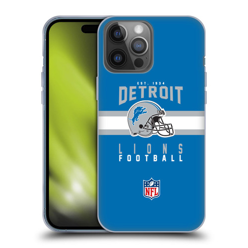 NFL Detroit Lions Graphics Helmet Typography Soft Gel Case for Apple iPhone 14 Pro Max