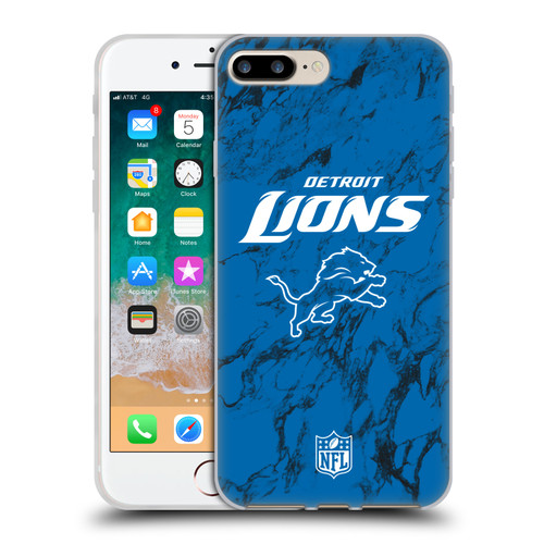 NFL Detroit Lions Graphics Coloured Marble Soft Gel Case for Apple iPhone 7 Plus / iPhone 8 Plus