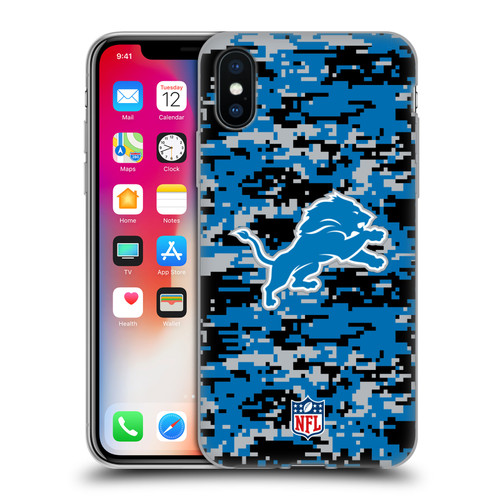 NFL Detroit Lions Graphics Digital Camouflage Soft Gel Case for Apple iPhone X / iPhone XS