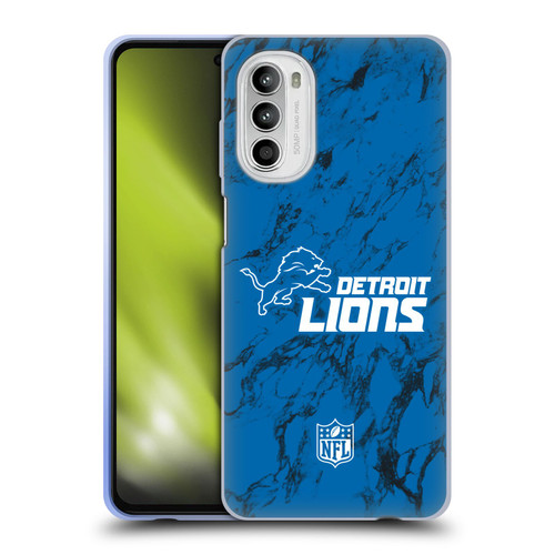 NFL Detroit Lions Graphics Coloured Marble Soft Gel Case for Motorola Moto G52