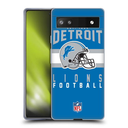 NFL Detroit Lions Graphics Helmet Typography Soft Gel Case for Google Pixel 6a