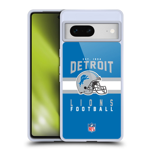 NFL Detroit Lions Graphics Helmet Typography Soft Gel Case for Google Pixel 7