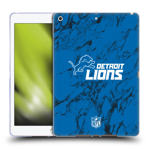 NFL Detroit Lions Graphics Coloured Marble Soft Gel Case for Apple iPad 10.2 2019/2020/2021