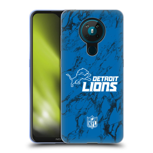 NFL Detroit Lions Graphics Coloured Marble Soft Gel Case for Nokia 5.3