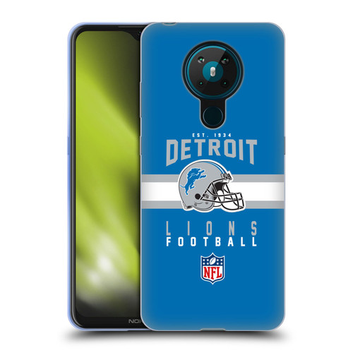 NFL Detroit Lions Graphics Helmet Typography Soft Gel Case for Nokia 5.3