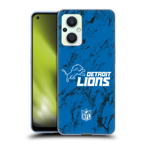 NFL Detroit Lions Graphics Coloured Marble Soft Gel Case for OPPO Reno8 Lite