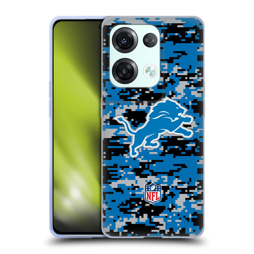 NFL Detroit Lions Graphics Digital Camouflage Soft Gel Case for OPPO Reno8 Pro
