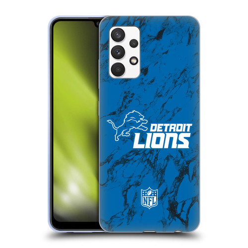 NFL Detroit Lions Graphics Coloured Marble Soft Gel Case for Samsung Galaxy A32 (2021)