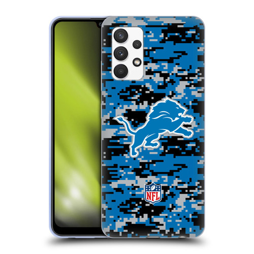 NFL Detroit Lions Graphics Digital Camouflage Soft Gel Case for Samsung Galaxy A32 (2021)